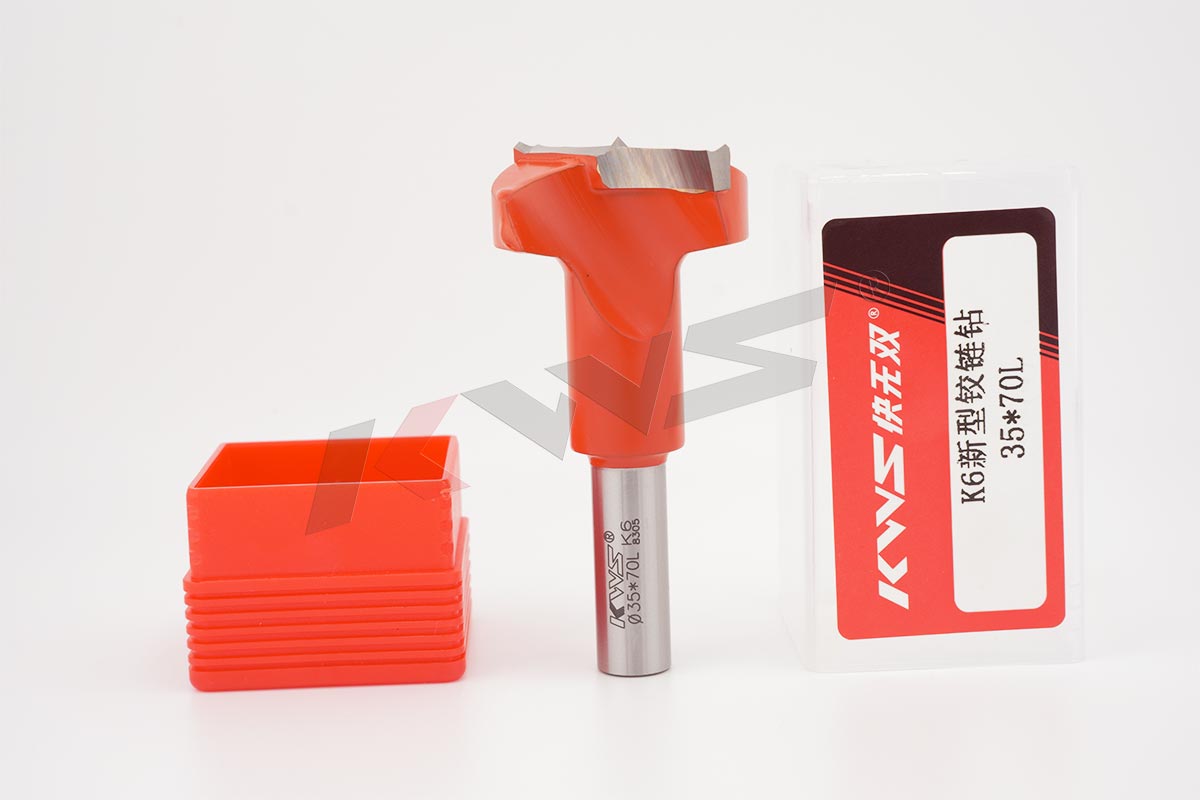 Broca de acero al carbono para bisagras de madera KWS K6 35X70L, venta al por mayor