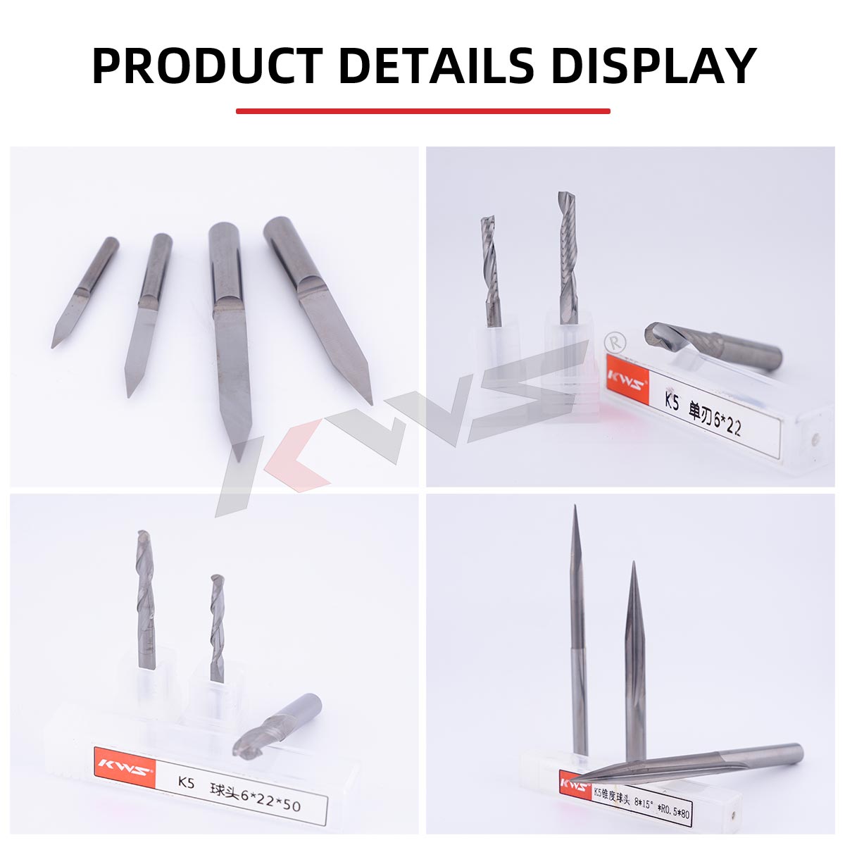 Broca fresadora CNC para tallado de madera con grabado de acero de tungsteno KWS