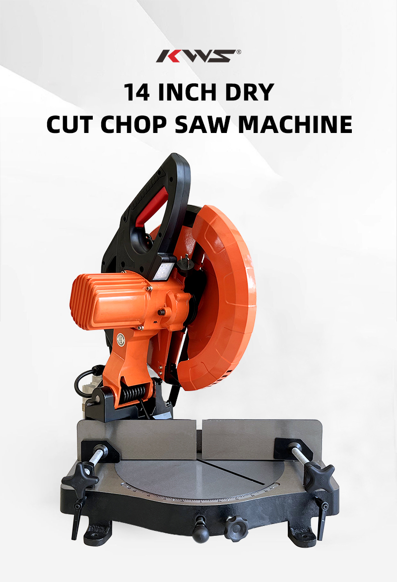 Sierra de corte ajustable KWS de 14 pulgadas para cortar hierro y acero con ángulo de 45°