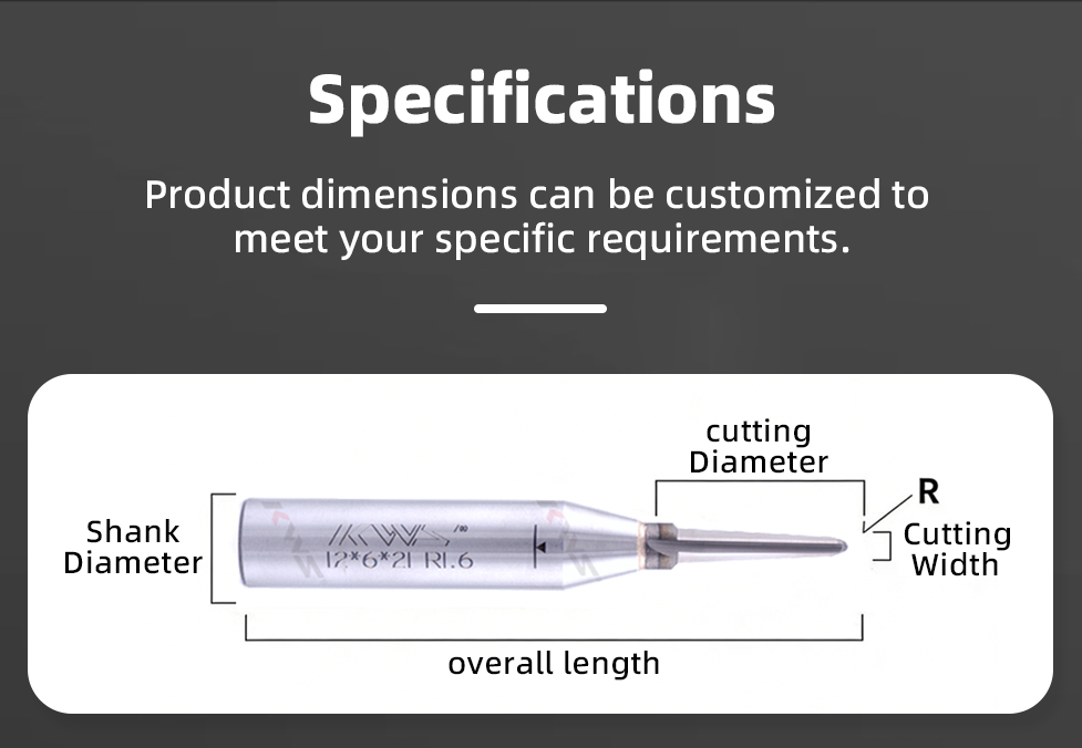Broca de fresado de fondo redondo en forma de V KWS para ranurado de rejillas de madera curvas