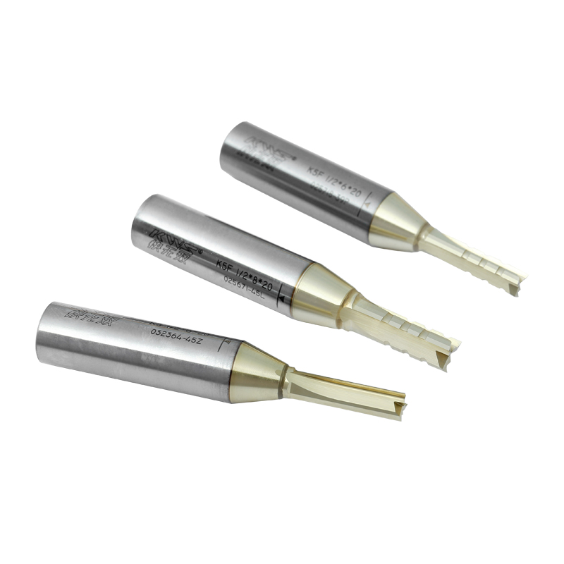 Brocas para enrutador CNC con ranuras para extracción de virutas KWS TCT de corte recto para madera con revestimiento de TiN