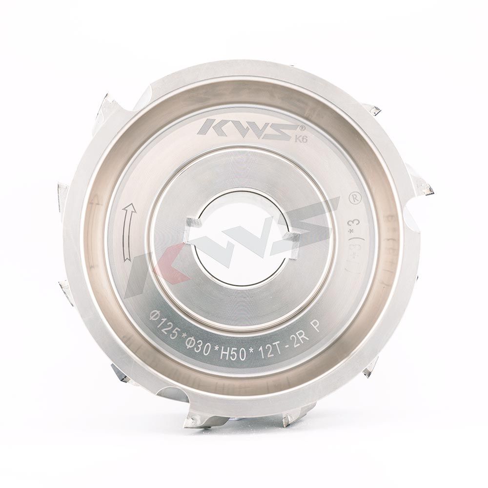Fresa de prefresado PCD KWS K6 125x30xH50x12T 2R P【(1+3)x3】 para máquina de encolado de cantos