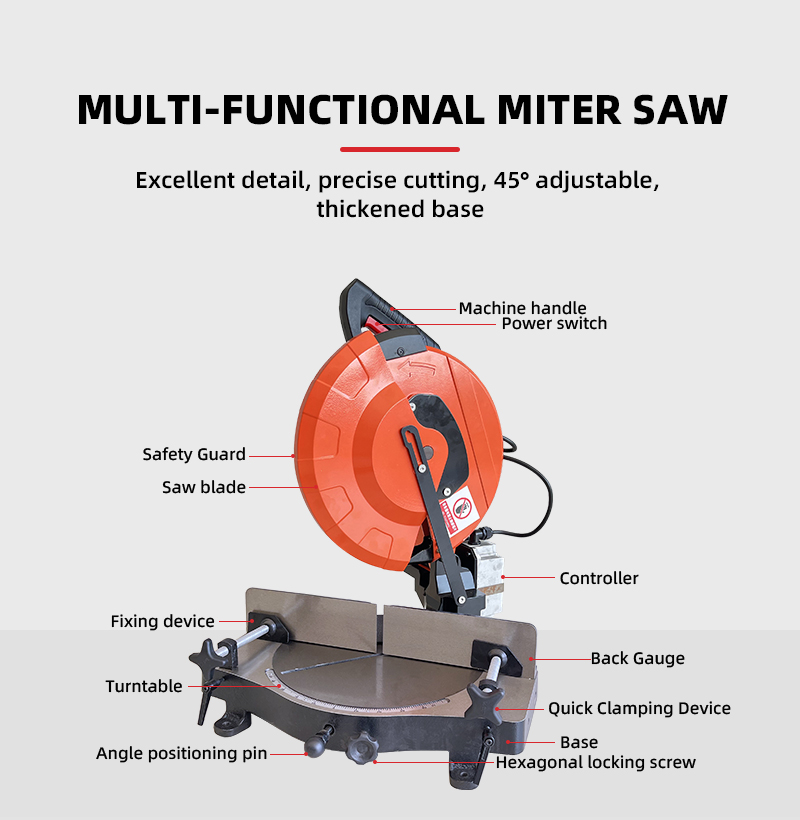 Sierra de corte ajustable KWS de 14 pulgadas para cortar hierro y acero con ángulo de 45°