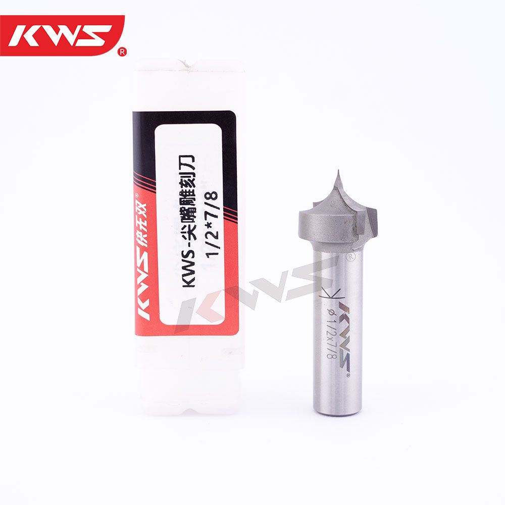 Fresa de grabado puntiaguda KWS TCT para carpintería CNC